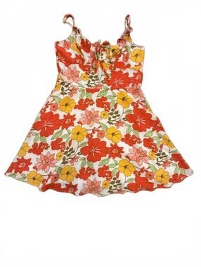 Floral Print Summer Dress with Adjustable Straps